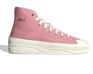 Adidas Nizza 2 Canvas High Top Sneaker Pink White Platform Mens 6.5 Woman’s 8